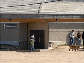 People have traditionally gathered day and night at the Saskatchewan Liquor Board store in La Loche