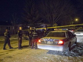 Saskatoon Police respond to a reported shooting in the area of the 200 block of Carleton Drive on Dec. 5, 2015.