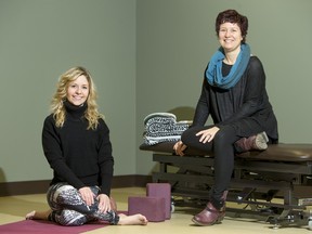 Kim Deschamps, left, and Linda Boryski opened Saskatoon PhysioYoga after meeting in North Carolina.