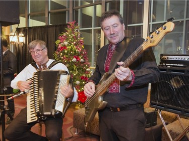 The band struck up the music at the entrance to the Ukrainian New Year celebration at TCU Place, January 15, 2016.