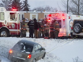 Saskatoon police, fire and emergency crews responded to a collision at Circle Drive and 33rd Street on Jan. 19, 2016.