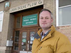 Ryan Walker, associate professor of regional and urban planning and a member of the Saskatchewan School of Architecture Initiative at the City of Saskatoon's John Deere Plow Building, Jan. 26, 2016.