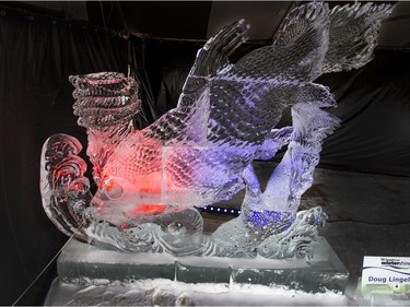 An ice sculpture at this year's Wintershines festival.