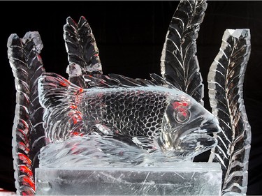 An ice sculpture at this year's Wintershines festival.