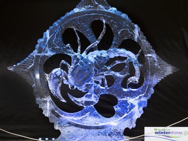 An ice sculpture at this year's Wintershines festival.