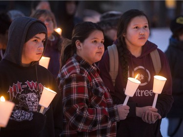 A candlelight vigil was held in Saskatoon at the Vimy Memorial honouring those killed in La Loche during a tragic mass-shooting at a home and the community's high school that claimed the lives of four people and left several others injured.