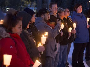 A candlelight vigil was held at the Vimy Memorial in Saskatoon on January 27, 2016, honouring those killed in La Loche in the mass-shooting.