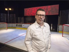 Theo Fleury at the Persephone Theatre where the the show Playing With Fire is on stage.