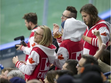 Saskatchewan Rush fans in action.
