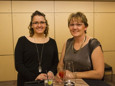 Brittany Sopatyk, left, and Colleen Sopatyk are on the scene at Swinging with the Stars at TCU Place on Saturday, January 30th, 2016.