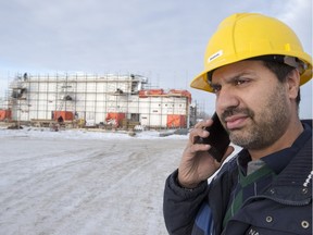 Shamoon Rashid at the construction site of the mosque being build southeast of the city off Boychuk Drive.