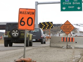 The fines for violating construction zone speed limits was increased in Saskatchewan to a minimum $210 on Nov. 1, 2012, the day this photo was taken in Saskatoon.
