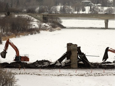 Deconstruction of the Traffic Bridge continued, January 12, 2016.