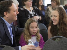 Glen Olauson and his wife Jennifer, with daughter Anna, attended a funding announcement for the Children's Hospital of Saskatchewan on Jan. 12, 2016