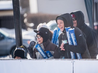 Spectators gather to watch the Aces Winter Classic in Saskatoon, SK. on Saturday, January 23, 2016.