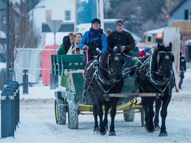 Visitors take advantage of sleigh rides at the PotashCorp Wintershines Festival in Saskatoon,  January 23, 2016.