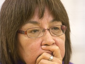 SASKATOON,SK--JANUARY 27/2016 0128 news la loche-- Georgina Jolibois, NDP MP for the La Loche area and former mayor of the community, speaks at the village office, Wednesday, January 27, 2016. Four people, including two brothers, a teacher and an aide were killed last week during the shooting in Laloche. (GREG PENDER/ SASKATOON STARPHOENIX)