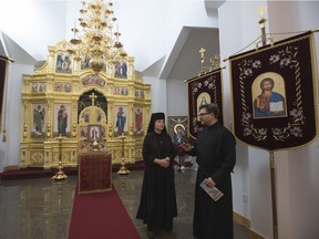 Sisters of St. Joseph Mother Superior Sophia and Father Gregory Hrynkiw of the Eparchy of Saskatoon.