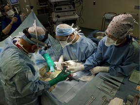 A kidney donation operation being performed at Toronto General Hospital.