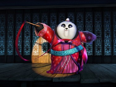 Mei Mei, voiced by Kate Hudson, performing a ribbon dance in a scene from "Kung Fu Panda 3."