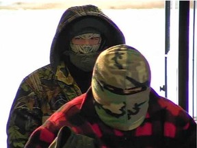 Two suspects wanted in connection to a Jan. 28 robbery in Imperial, Sask.