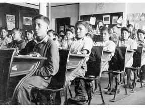UNDATED -- Residential school children students in a classroom.