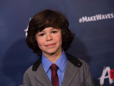 Actor Zackary Arthur attends "The 5th Wave" premiere at the Pacific Theatres at The Grove in Los Angeles, California, January 14, 2016.