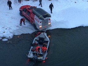 Saskatoon police and fire crews were searching the South Saskatchewan River on Jan. 11, 2016, after multiple reports of a woman jumping from the Broadway Bridge