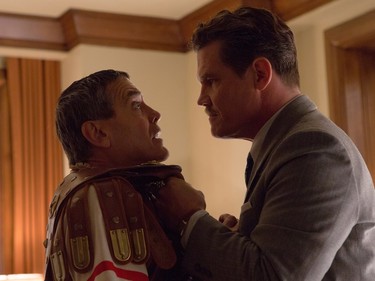 George Clooney as Baird Whitlock (L) and Josh Brolin as Eddie Mannix in "Hail, Caesar!," an all-star comedy from Joel and Ethan Coen.
