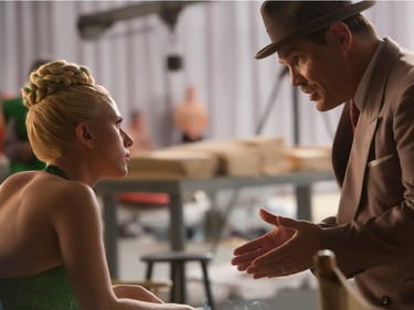 Scarlett Johansson as DeeAnna Moran and Josh Brolin as Eddie Mannix in "Hail, Caesar!," an all-star comedy from Joel and Ethan Coen.