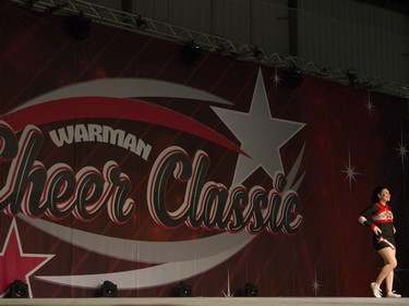 Cheerleaders compete at the Warman Cheer Classic on Saturday, February 27th, 2016.