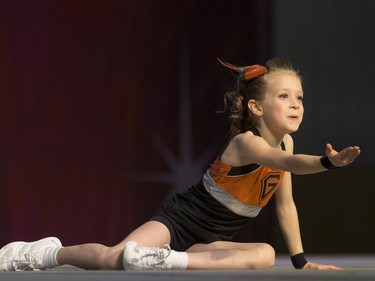 Cheerleaders compete at the Warman Cheer Classic on Saturday, February 27th, 2016.