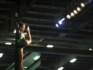 Cheerleaders compete at the Warman Cheer Classic on Saturday, February 27th, 2016.