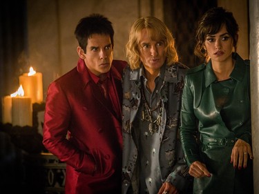 L-R: Ben Stiller as Derek Zoolander, Owen Wilson as Hansel and Penelope Cruz as Valentina Valencia in "Zoolander 2."