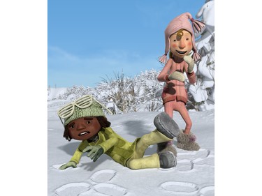 Manolo (Sonja Ball) and Fran (Jenna Wheeler) in "Snowtime!," an Entertainment One release.