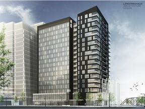 This is a rendering of the 15-storey hotel planned for Parcel Y.