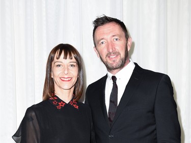 Actors Kate Dickie and Ralph Ineson arrive at the premiere of A24's "The Witch" at ArcLight Cinemas on February 11, 2016 in Hollywood, California.