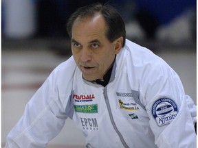 File Photo. REGINA , SASK : FEBRUARY 24, 2011- Action from the 2011 Saskatchewan Men's Senior Curling Championships (Roy Antal/Regina Leader Post)