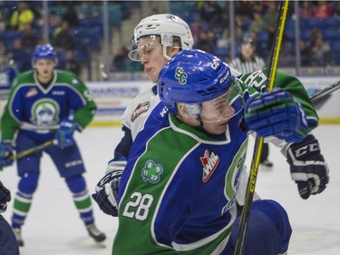 The Saskatoon Blades and Swift Current Broncos tangled Friday night.