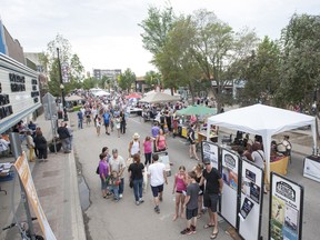 Crowds enjoy the Fringe Festival on Broadway Avenue in Saskatoon during August of 2015.  Major rehabilitation work is planned for the district during the summer.