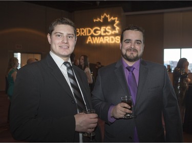 Conrad Her, left, and Chris Owchar are on the scene at the Bridges awards on Saturday, February 6th, 2016.