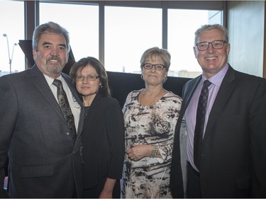 Rene Laberge, left to right, Theresa Laberge, Darlene Her and Joe Ehr are on the scene at the Bridges awards on Saturday, February 6th, 2016.