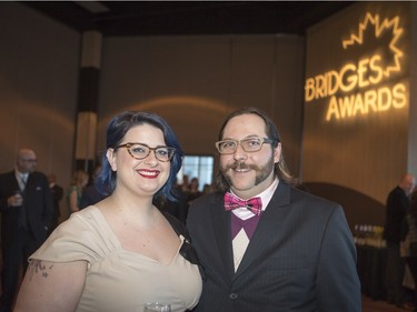 Steve Stuglin, right, and Joanna Latimer are on the scene at the Bridges awards on Saturday, February 6th, 2016.