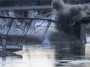 The second phase of the Traffic Bridge demolition is completed, February 7, 2016.