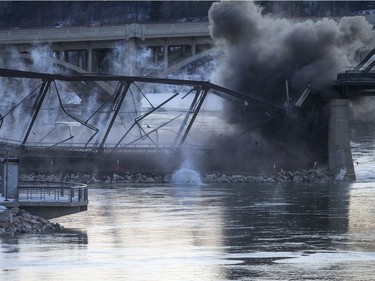 The second phase of the Traffic Bridge demolition is completed, February 7, 2016.