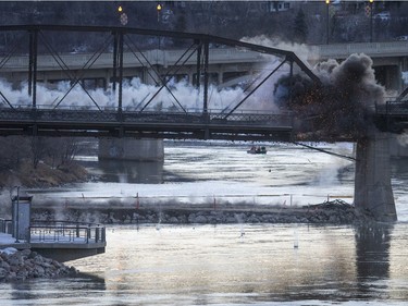 The second phase of the Traffic Bridge demolition is completed, February 7, 2016.