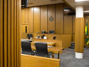 A courtroom at Saskatoon's Court of Queen's Bench.