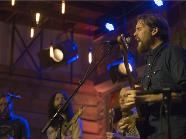 Ewan Currie of the Sheepdogs performs at Village Guitar and Amp on February 13, 2016.