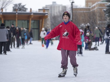 People enjoy skating during the Family Day Skating Party at Meewasin Skating Rink on Monday, February 15th, 2016.