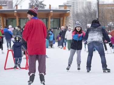 People enjoy skating during the Family Day Skating Party at Meewasin Skating Rink, February 15, 2016.